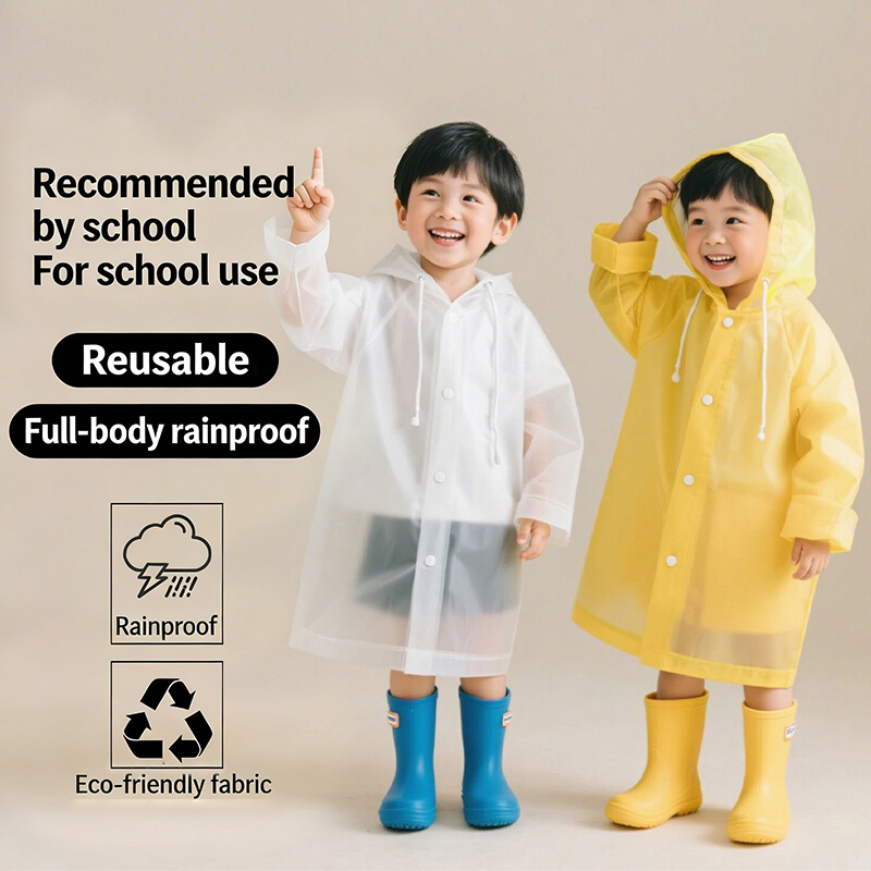 Camping Rain Poncho - Capa de Chuva Descartável para Crianças,