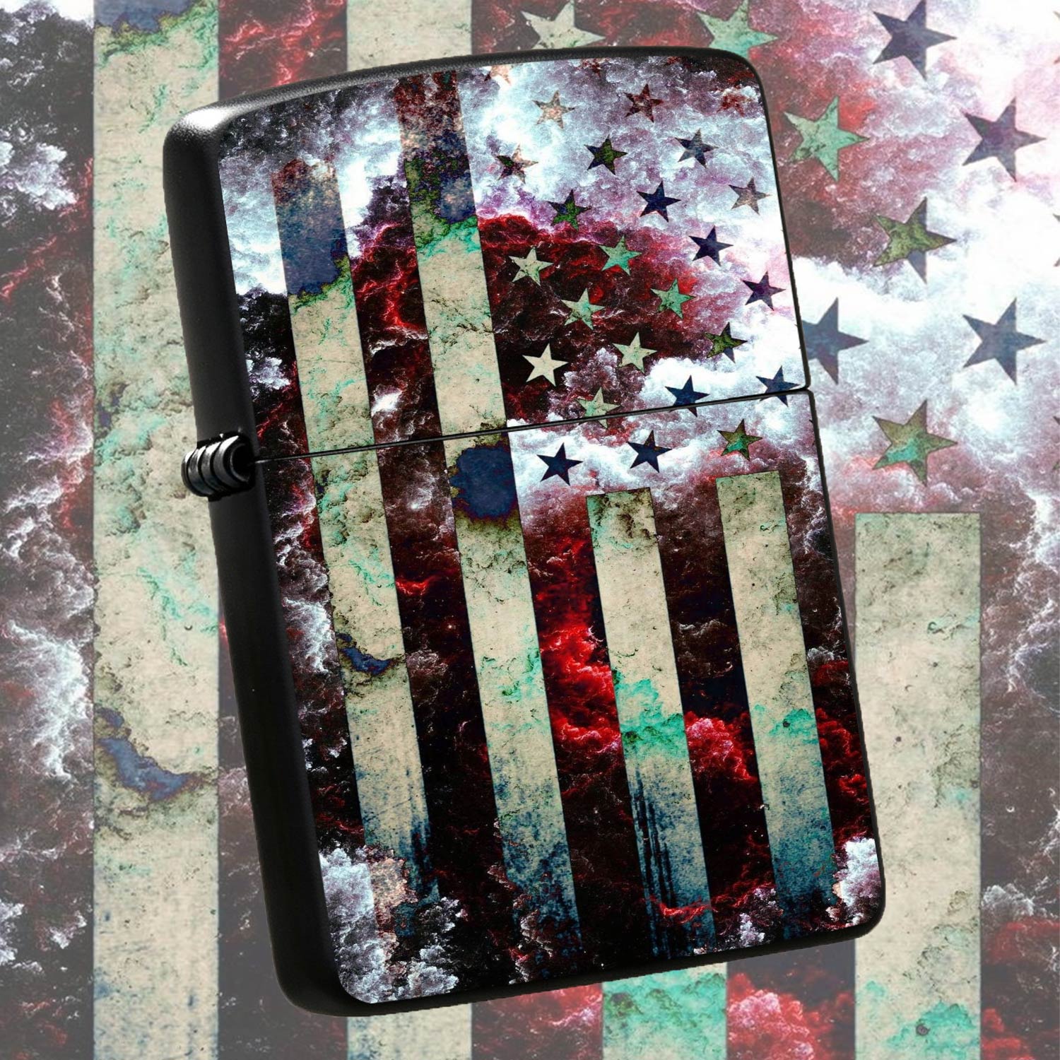 Outdoor Camping Usa - Isqueiro Vintage com Estilo Artístico Estrelado