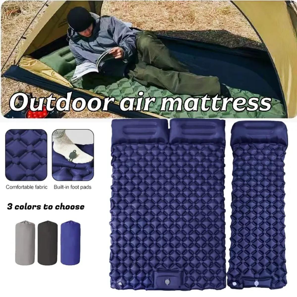 Outdoor Camping Rugs - Colchão Inflável Individual e Duplo, Colchonete