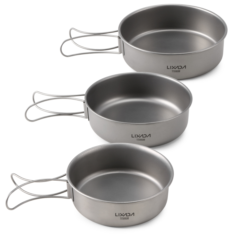 Outdoor Camping Dining Set - Lixada tigelas de titânio ultraleve, tigela