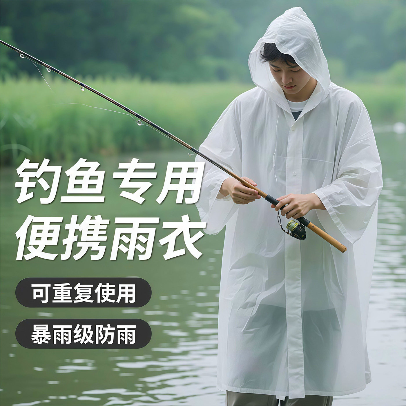 Camping Rain Poncho - Capa de Chuva EVA Reutilizável, Poncho