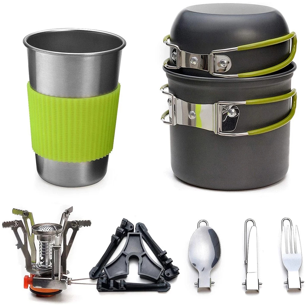 Outdoor Camping Dining Set - Kit de panelas de acampamento com