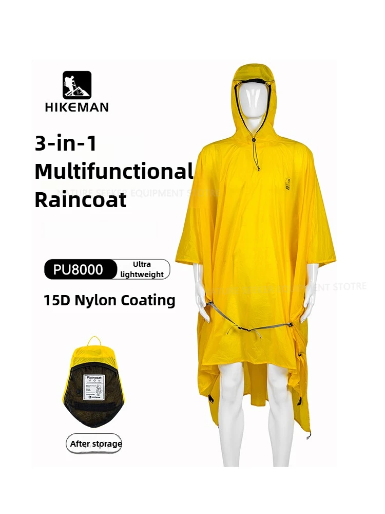 Camping Rain Poncho - Capa de chuva 15d/210t, à prova