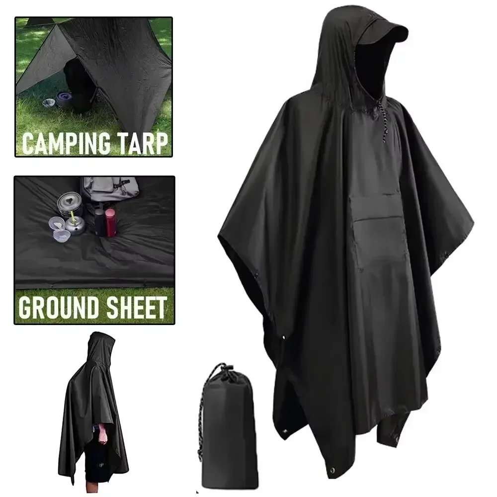 2026 Poncho de Chuva com Capuz - Camping Rain Poncho avaliação e preço