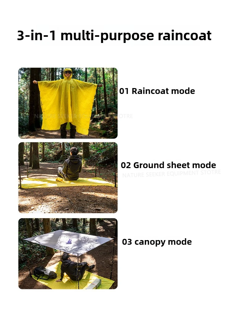 Capa de chuva 15d/210t, à prov - Camping Rain Poncho avaliação e preço